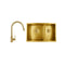 Brushed Gold Kitchen Sink Mixer Tap Set