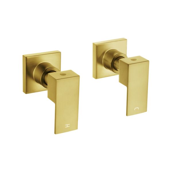 Brushed Gold Shower Taps Hot And Cold Wall Bathroom Tap Basin Faucet ...