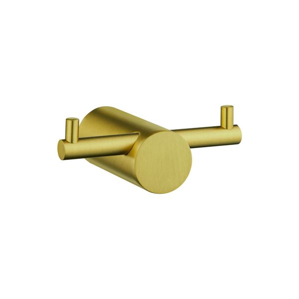 Brushed Gold Wall Double Towel Clothes Robe Hook Holder