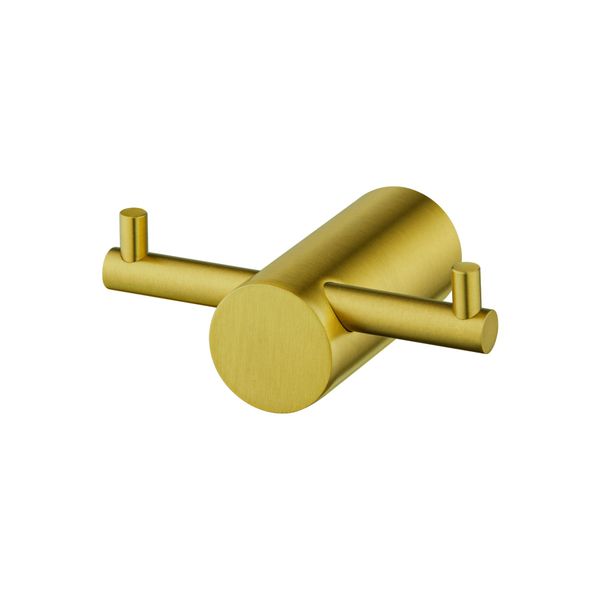 Brushed Gold Wall Double Towel Clothes Robe Hook Holder