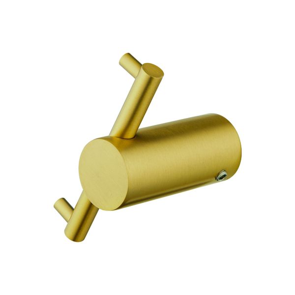 Brushed Gold Wall Double Towel Clothes Robe Hook Holder