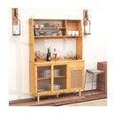 Bamboo Buffet Cabinet With Hutch For Kitchen Dining Room