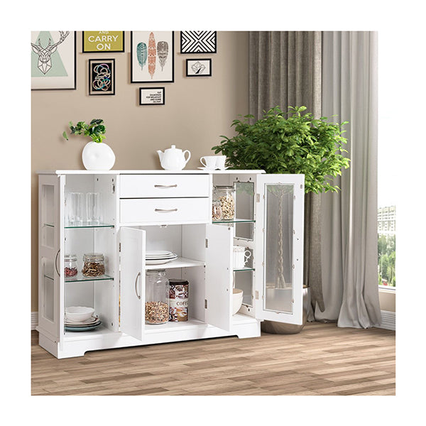 Buffet Sideboard With 2 Drawers 3 Cabinets For Kitchen Living Room