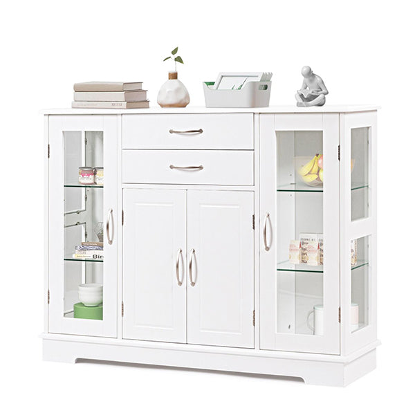 Buffet Sideboard With 2 Drawers 3 Cabinets For Kitchen Living Room
