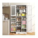Buffet Sideboard With Dual Tempered Glass Doors And Shelves White