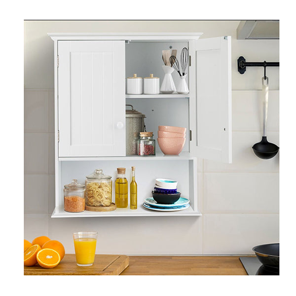 Multi Purpose Wall Cabinet Storage With 2 Door For Bathroom