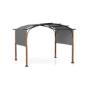 Outdoor Arched Patio Pergola With Retractable Canopy