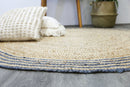 Maple Bloom Grey Natural Round Rug