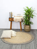 Maple Bloom Grey Natural Round Rug