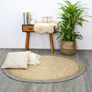 Maple Bloom Grey Natural Round Rug