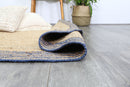 Misty Bloom Navy Blue Round Rug