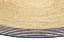 Misty Bloom Navy Blue Round Rug