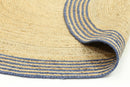 Misty Bloom Navy Blue Round Rug
