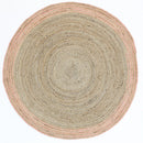 Meadow Bloom Pink Natural Round Rug