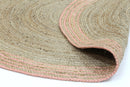 Meadow Bloom Pink Natural Round Rug