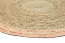 Meadow Bloom Pink Natural Round Rug