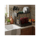 2 Tier Dish Drying Rack For Kitchen Countertop With Drainage Tray