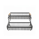 2 Tier Fruit Basket Metal Storage Bowl Kitchen Counter Organiser