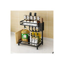 2 Tier Kitchen Spice Rack Organiser Storage Shelf For Condiments