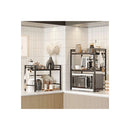2 Tier Microwave Oven Rack With Adjustable Metal Kitchen Shelf Stand