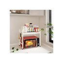 2 Tier Microwave Oven Rack With Adjustable Metal Kitchen Shelf Stand