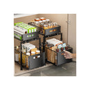 2 Tier Under Sink Organiser With Sliding Drawers Cabinet