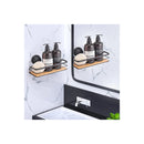 2 Pack Rectangular Bamboo Corner Shower Caddy Shelf Basket Rack