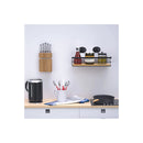 2 Pack Rectangular Bamboo Corner Shower Caddy Shelf Basket Rack
