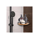 2 Pack Round Bamboo Corner Shower Caddy Shelf Rack
