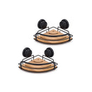 2 Pack Round Bamboo Corner Shower Caddy Shelf Rack