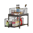 2 Tier Sliding Cabinet Organiser Drawer Storage Rack