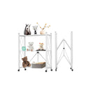 Foldable Storage Shelf With Wheels White