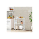 Foldable Storage Shelf With Wheels White