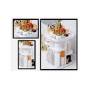 360 Rotating Large Capacity Makeup Organiser White