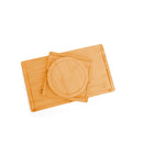 3 Pieces Bamboo Cutting Board With Juice Groove And Mobile Holder