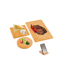 3 Pieces Bamboo Cutting Board With Juice Groove And Mobile Holder