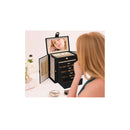 6 Layer Large Jewelry Box For Women With Drawers And Mirror