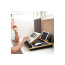 Bamboo Laptop Lap Desk With Cushion And Angle Adjustable