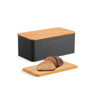 Bread Bin With Bamboo Lid Used As Chopping Board