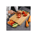 Chopping Board With 2 Organiser Stainless Steel Trays Containers