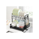 Dish Drying Rack 2 Tier Kitchen Drainer With Drainboard