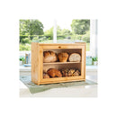 Double Layer Bamboo Bread Box For Kitchen Counter