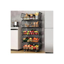 Metal 5 Tier Rolling Vegetable Fruit Basket Cart Stand For Kitchen