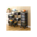 Metal 5 Tier Rolling Vegetable And Fruit Basket Cart Stand