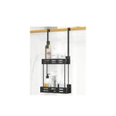 Over The Door 2 Tier Shower Caddy Organiser Shelf With Hooks