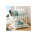 2 Tier Dish Drying Rack With Drainage