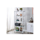 Foldable Storage Shelf With Wheels White