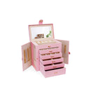 6 Layer Large Jewelry Box For Women With Drawers And Mirror
