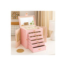 6 Layer Large Jewelry Box For Women With Drawers And Mirror