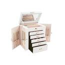 6 Layer Large Jewelry Box For Women With Drawers And Mirror